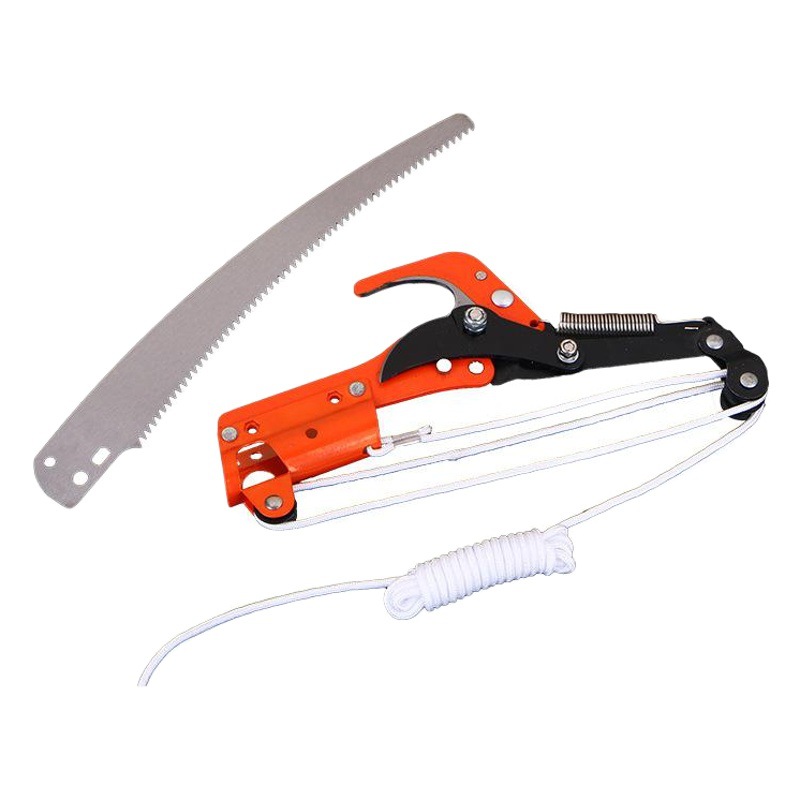 Hecho a mano 2-en-1 vio rama alta Tijeras de sierra de doble propósito tijeras de podar telescópicas alargadas polea de varilla telescópica rama de fruta tijeras de rama gruesa