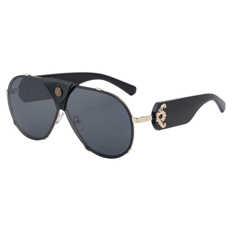 New Fashion Leather Sunglasses with a Leather Head Design for Men and Women, Model Ve523