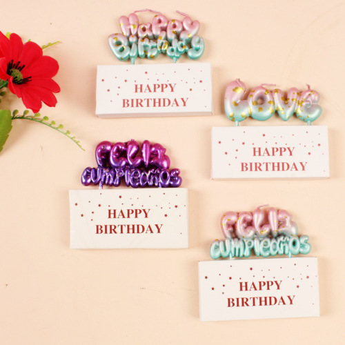 New mermaid warm English letters love happy birthday candle party supplies card cake candle