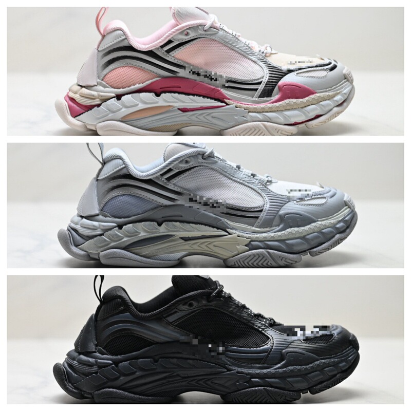 High-quality Paris Triple S2 color-blocked dad shoes with a vintage look, thick soles, height-increasing casual shoes, fashionable trendy shoes for couples