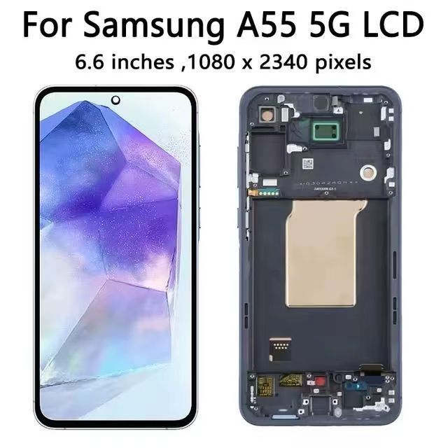 Suitable for Samsung A55 5G/A556 Oled Framed Mobile Phone Assembly Lcd Screen Display Original Size