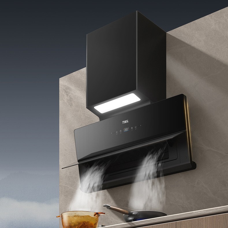 Midea Range Hood Ultra-Thin Near-Suction Variable Frequency Gas Stove Smoke Stove Set Home Kitchen Range Hood Ah3