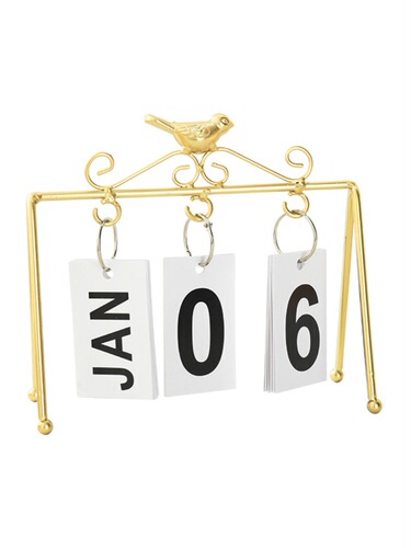 Cross-border simple creative diy birdie iron page flip calendar home decoration office desk decoration ornaments desk calendar