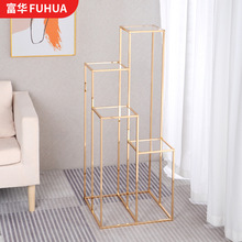 婚庆方框几何路引镂空花架婚礼长方体T台布置摆件道具来图定制