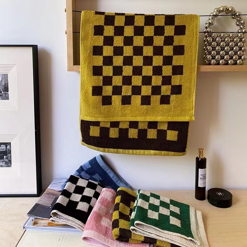 Cross-border classic square towel bath towel gift towel group purchase logo order cotton household towel suit