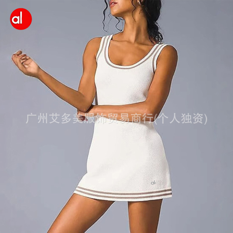 aloYoga tenis mujer 2025 nuevo tejido rápido secado delgado entrenamiento delgado vestido deportivo