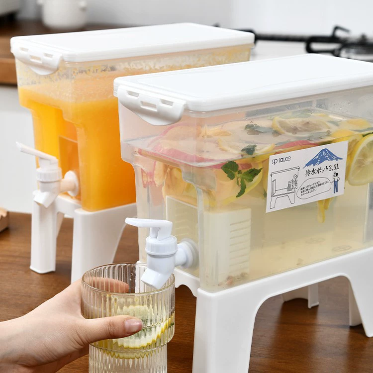 Япония spsauce дома с краном холодильник холодный чайник прохладный чайник барабан большой емкости пластик 3.5L