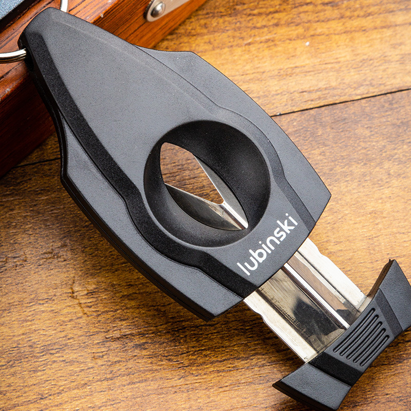 Cortapuros en V de acero inoxidable con llavero, tijeras portátiles para cigarros