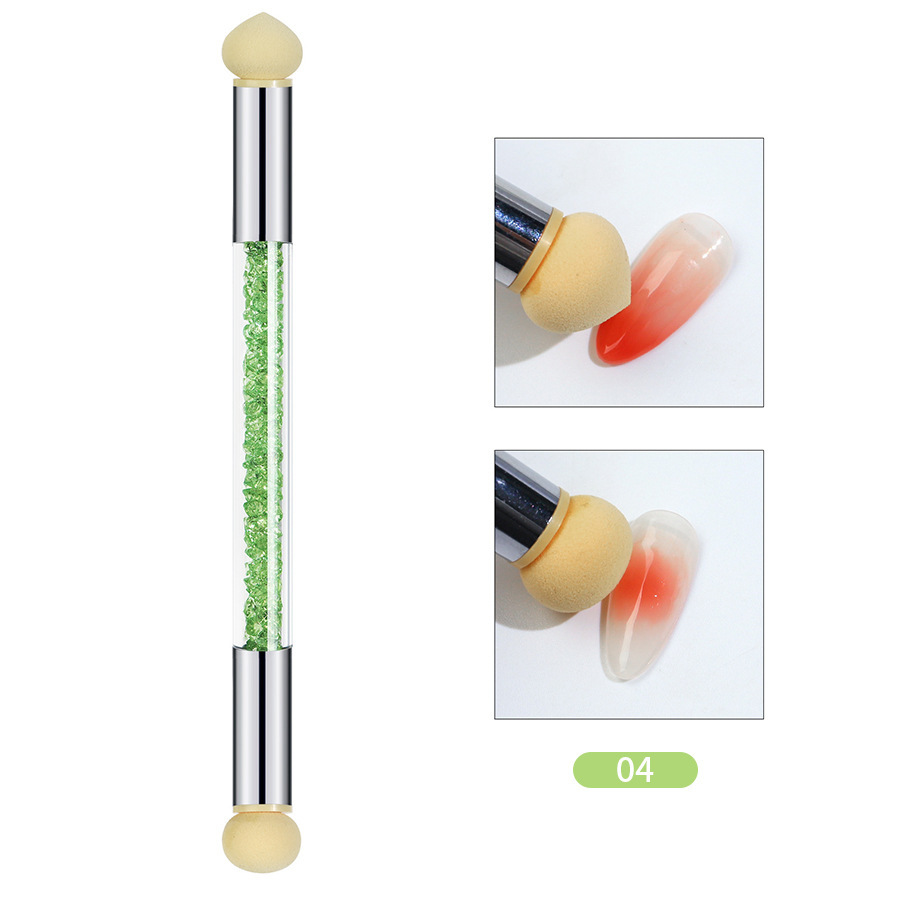 Herramientas de uñas pluma de esponja de uñas de doble cabeza pluma de color de punto pluma de tinta emborronada pluma de Arte de uñas gradiente ventas directas de fábrica