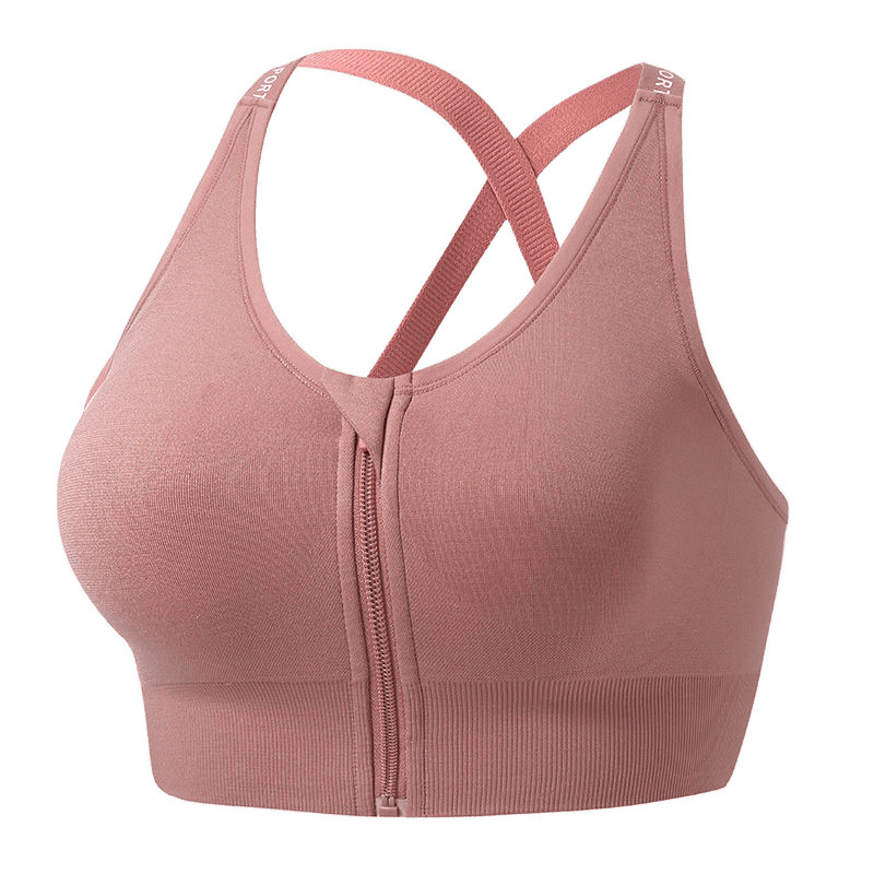 Ropa interior deportiva con cremallera, sujetador para correr a prueba de golpes para mujer, chaleco, cuerda de salto, yoga, se puede usar afuera, secado rápido, comercio de fábrica al por mayor