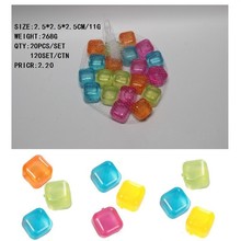 光面方块冰块 速冻冰块20粒装冰块 可反复使用塑料冰粒  PE冰粒冰