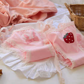 萌兔制服jk纯欲二次元动漫绑带胖次萝莉软妹免脱系带内裤少女3011