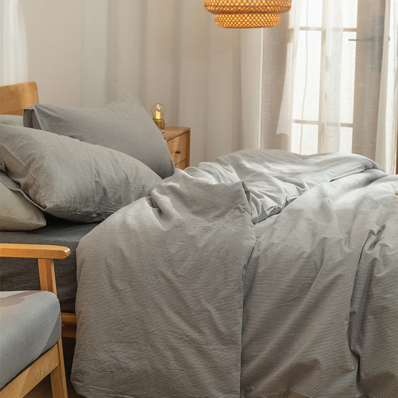 Påslakanset i ren bomull minimalistisk japansk stil_voghion.com