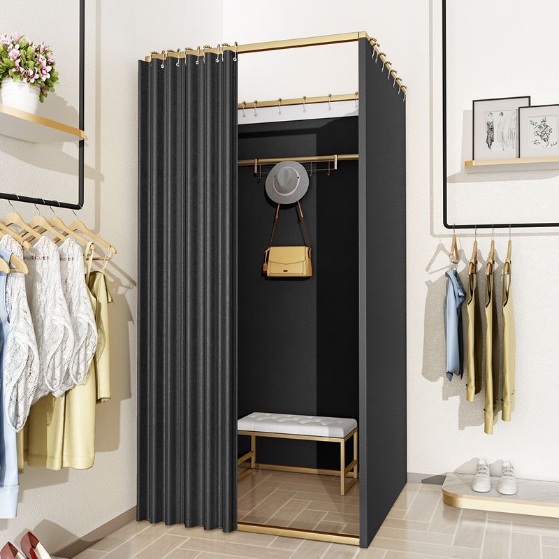 Tienda de ropa, centro comercial, vestuario de ensamblaje, sala de prueba móvil simple, cortina de puerta, piso, estante de exhibición portátil, vestuario