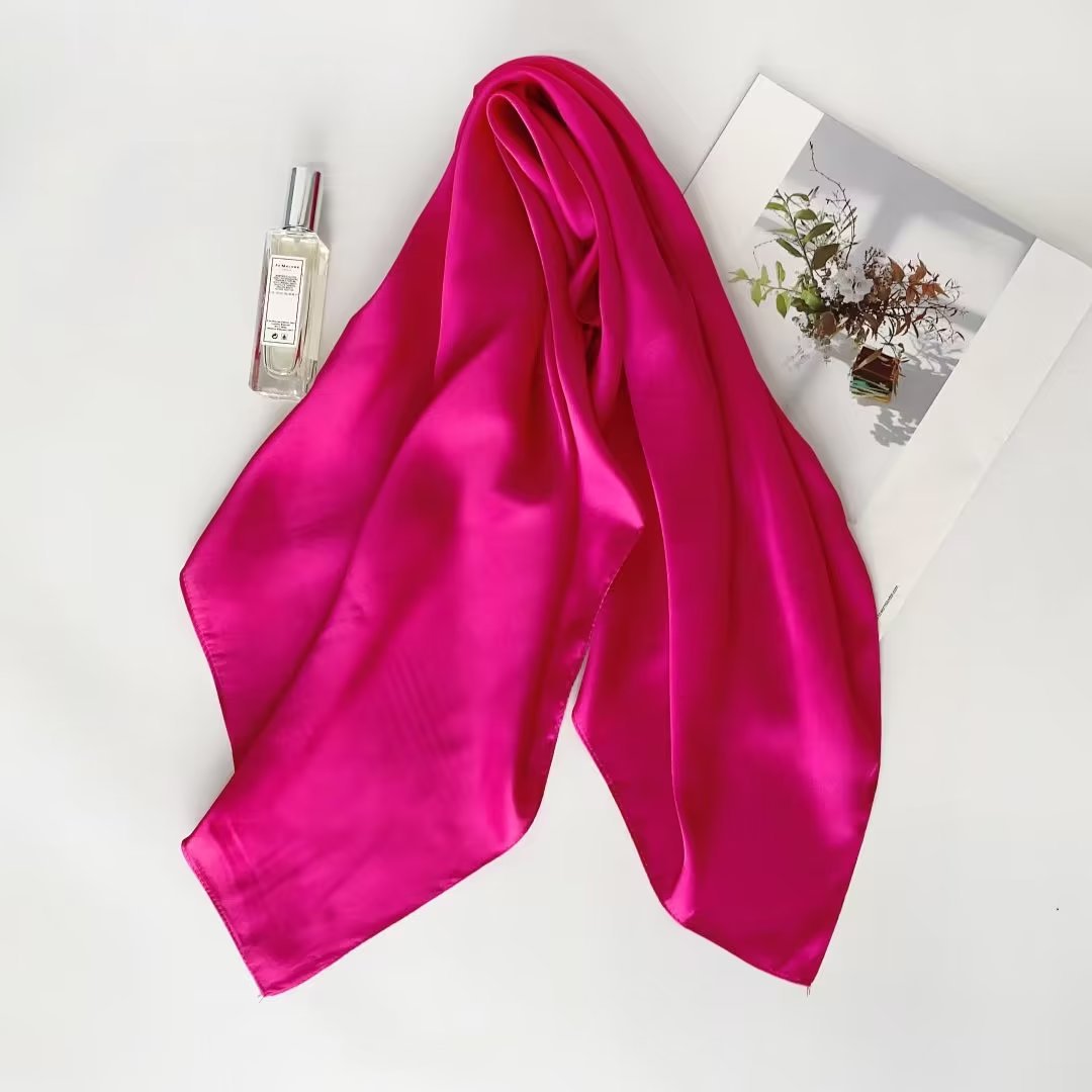 Women's Fashion Solid Color Satin Printing Silk Scarves display picture 13