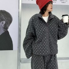 2025新款巨好看慵懒风波点羊羔毛外套休闲套装两件套女秋冬睡衣