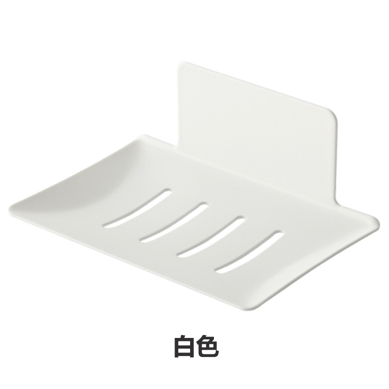 Caja de jabón integrada de acero al carbono, estante de baño sin clavos, caja de jabón, estante de baño creativo de pared sin perforación