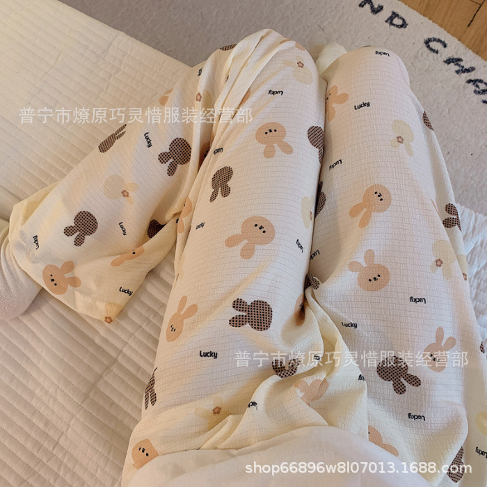 Pantalones de dibujos animados lindos pantalones de pijama elásticos de cintura estudiantil en casa pantalones largos de primavera y otoño de verano para mujeres pantalones casuales