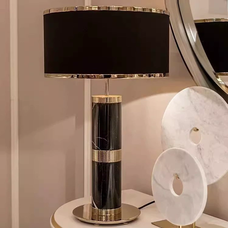 Marble design table lamp for living room, lantern for bed, light luxury style, American style, high-quality style