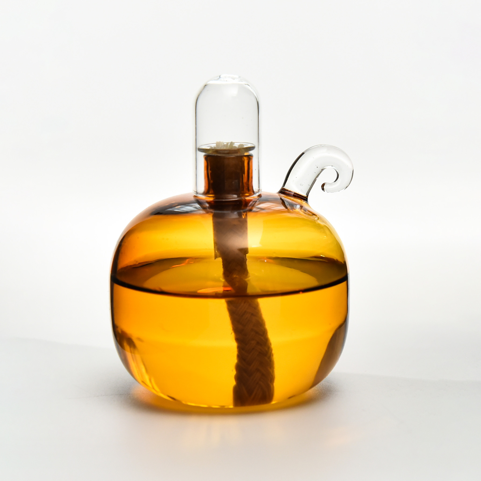 Lámpara de aceite de vidrio redonda esférica de color creativa candelabro decoración simple lámpara de mantequilla de escritorio doméstica moderna sin humo