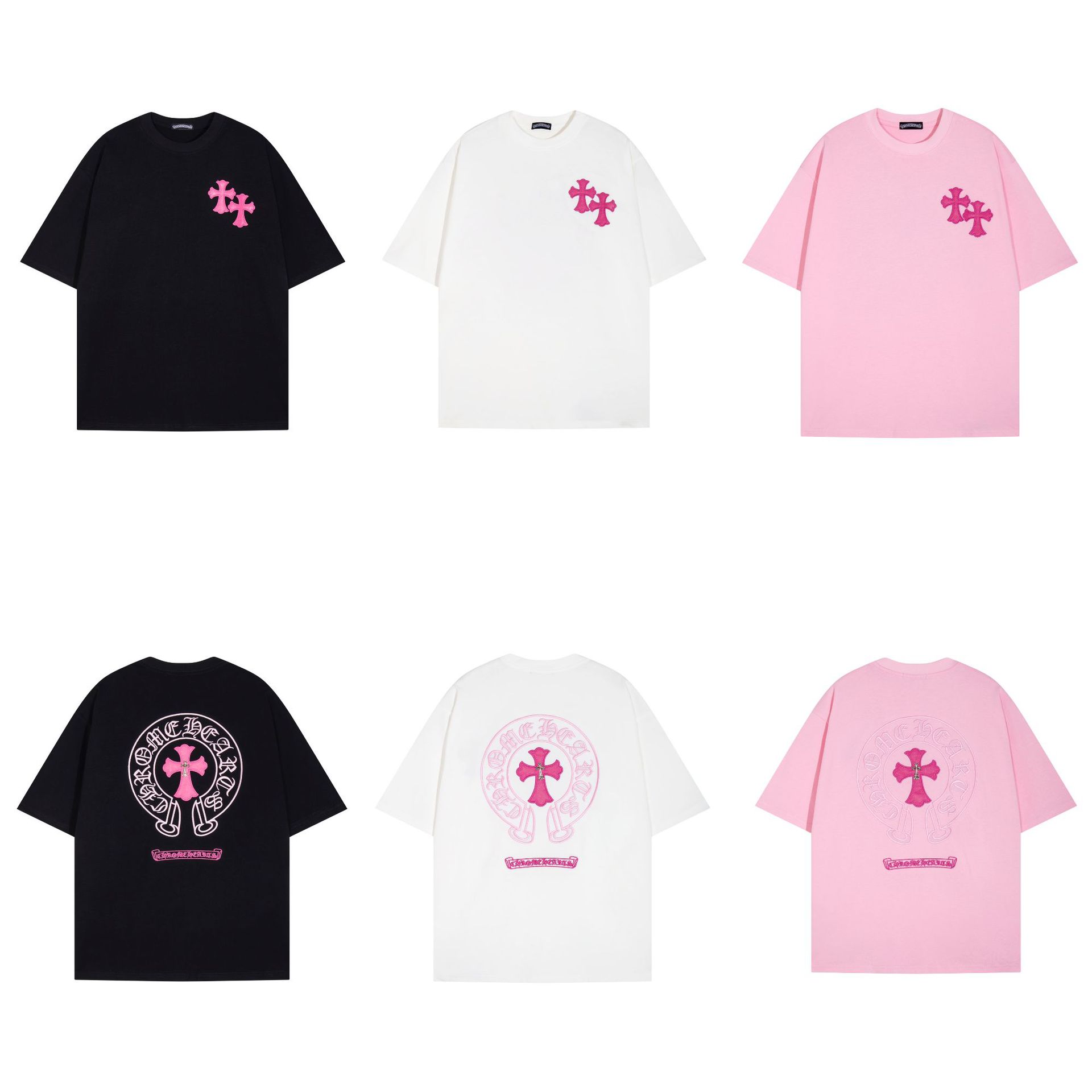 Chrome Hearts üzərində tikməli pambıq futbolka