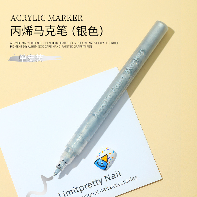 Graffiti pluma de pintura de uñas pluma de acrílico marcador de color de secado rápido Internet celebridad nueva herramienta de pintura de uñas sin luz
