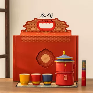 叁旬故宫文创功夫泡茶具套装2026新款家用懒人喝茶壶神器轻奢高档