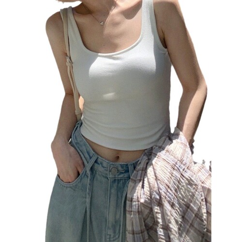 New Pure Color Beautiful Back Tank Top, Backless Outerwear, Strapless Bustier with Removable Pads, Square Collar Outerwear, Strapless Backless Top, Short Women's Style