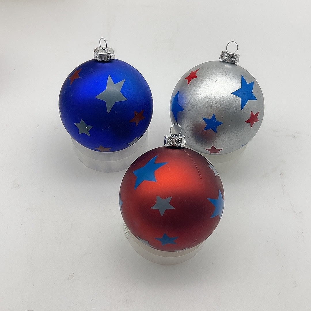 Día de la Independencia de EE. UU. Transfronterizo 6cm12 piezas rojo blanco azul pintado plástico bola de Navidad ambiente festivo bola decorativa