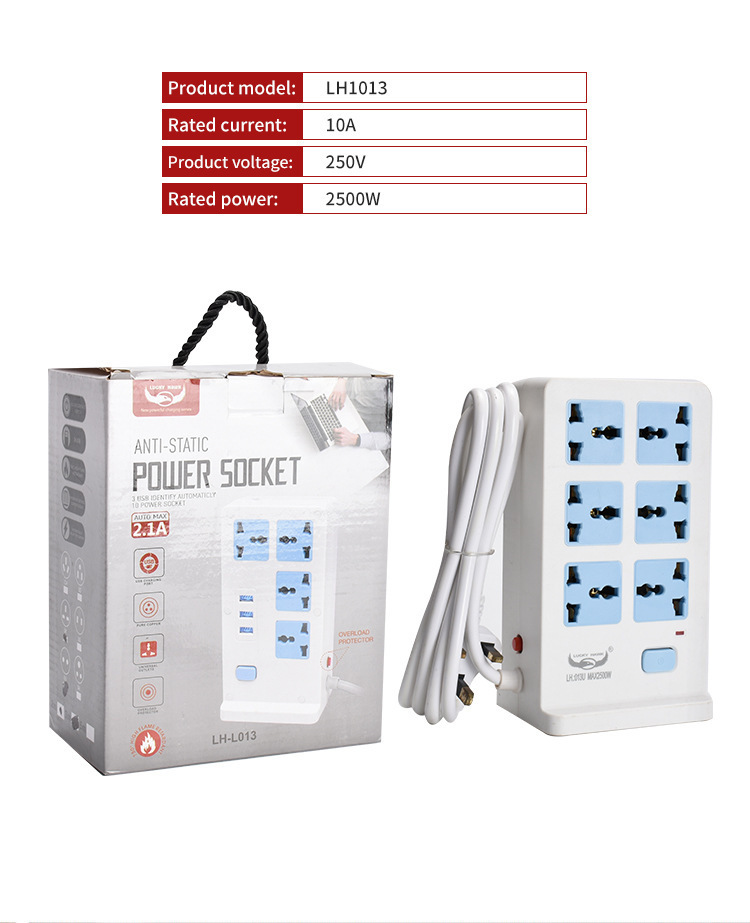 Exportación de comercio exterior enchufe de doble cara de escritorio vertical USB carga enchufe universal enchufe enchufe de fila de enchufe