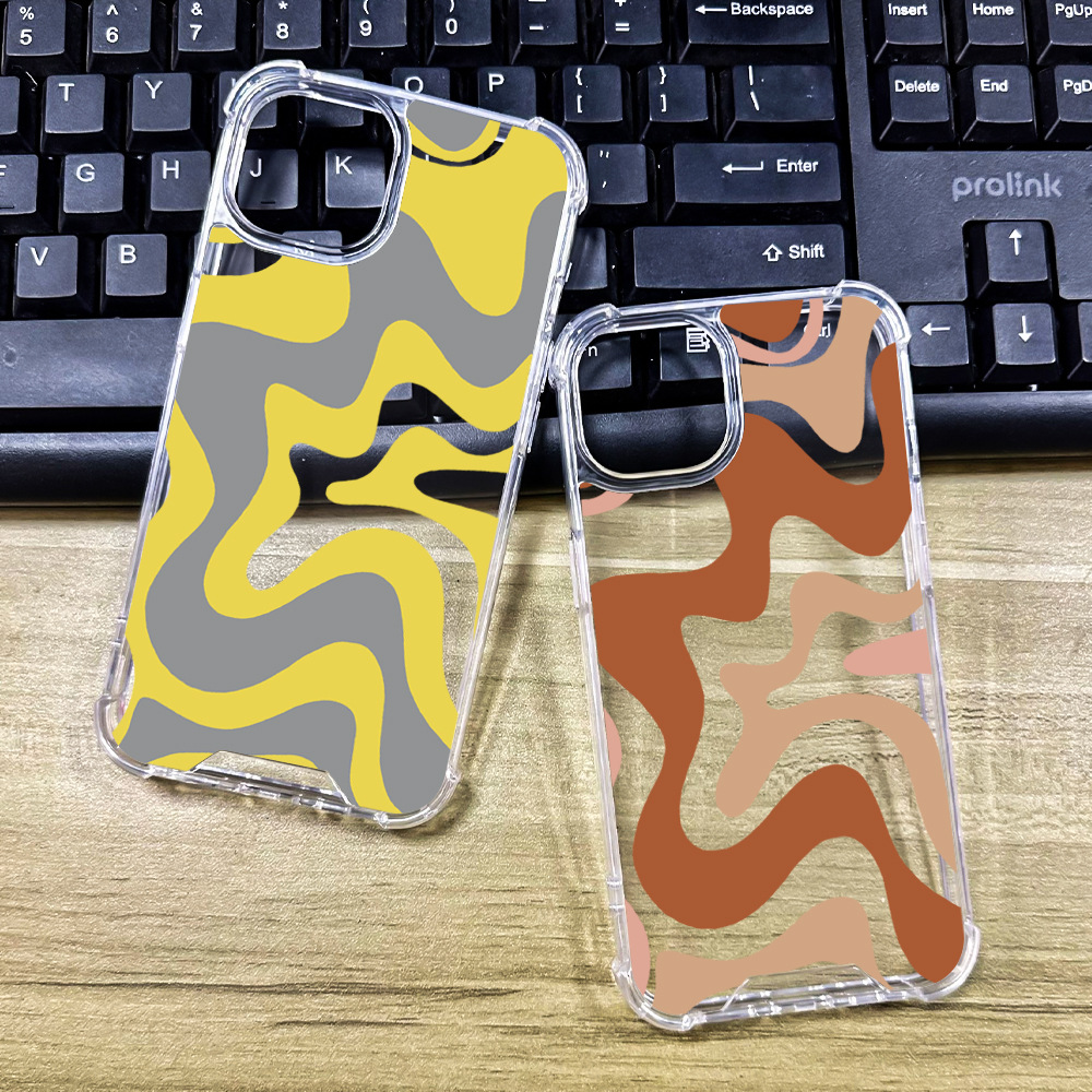50g Weight iPhone Applicable Brands Phone Cases Classification Pc, tpu Material Waves Pattern Simple Style Style Pc Tpu Waves Simple Style Phone Cases Phone Accessories 17