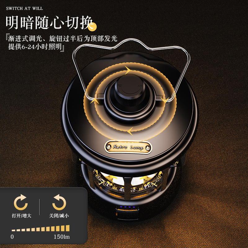 国境を越えた新型屋外キャンプ灯ledレトロ馬灯手提げテント灯便利式usb充電キャンプ灯