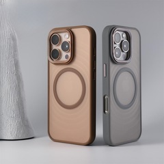 越境適用 Apple 17 波紋磁気吸着スマホケース iPhone16promax ダイヤモンド模様レンズ保護カバー15