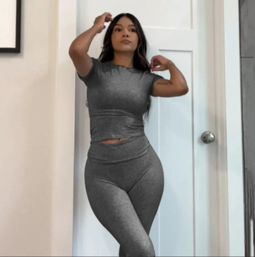 Women's European and American Fashion Cross-border Amazon Supply Source, Stylish Comfortable Slimming Waist-high Low-waist Bell-bottom Pants Set