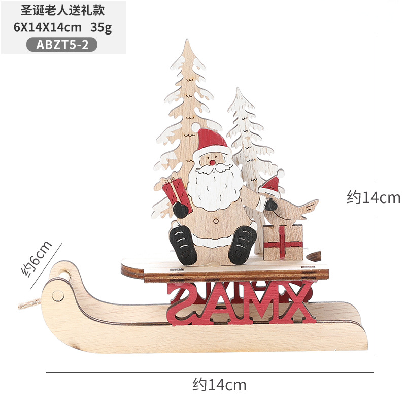 Transfronteriza nueva Navidad de madera creativa pequeños adornos colgantes adornos de Navidad decoraciones regalos