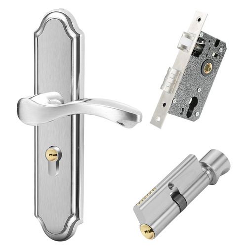 304 stainless steel door lock indoor silent room door lock bathroom lock solid wood door lock thickened pressure handle handle lock