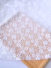 白色网纱蕾丝阳台窗帘纱帘布料婚庆拍照背景餐桌衣裙服装面料包邮