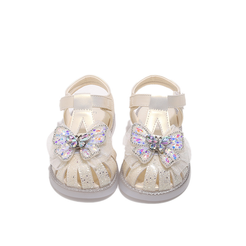 Niñas sandalias Baotou 2026 verano nuevo arco de moda zapatos de suela suave zapatillas de princesa casuales niños image 6