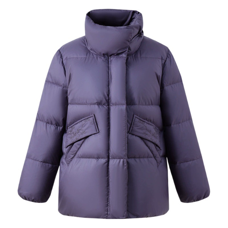 Пуховик, новая мода для матери, Женский однотонный легкий теплый утиный пуховик в иностранном стиле для женщин среднего возраста, пальто с хлопковой подкладкой, оптовая продажа