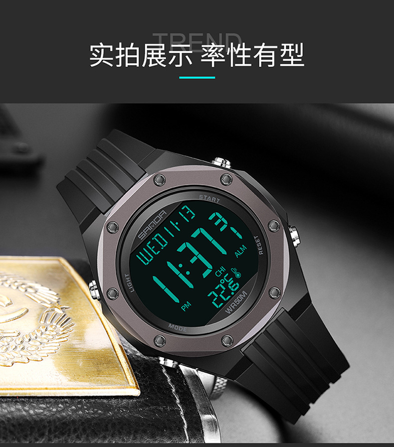 三达新款可测体温环境温度计电子男女款式手表6028单机芯腕表批发详情15