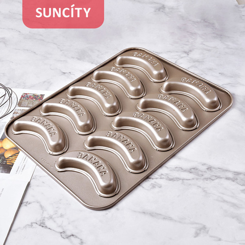 Yangchen cross-border manufacturer wholesale direct supply DIY home kitchen baking tools creative 10-piece banana cake mold