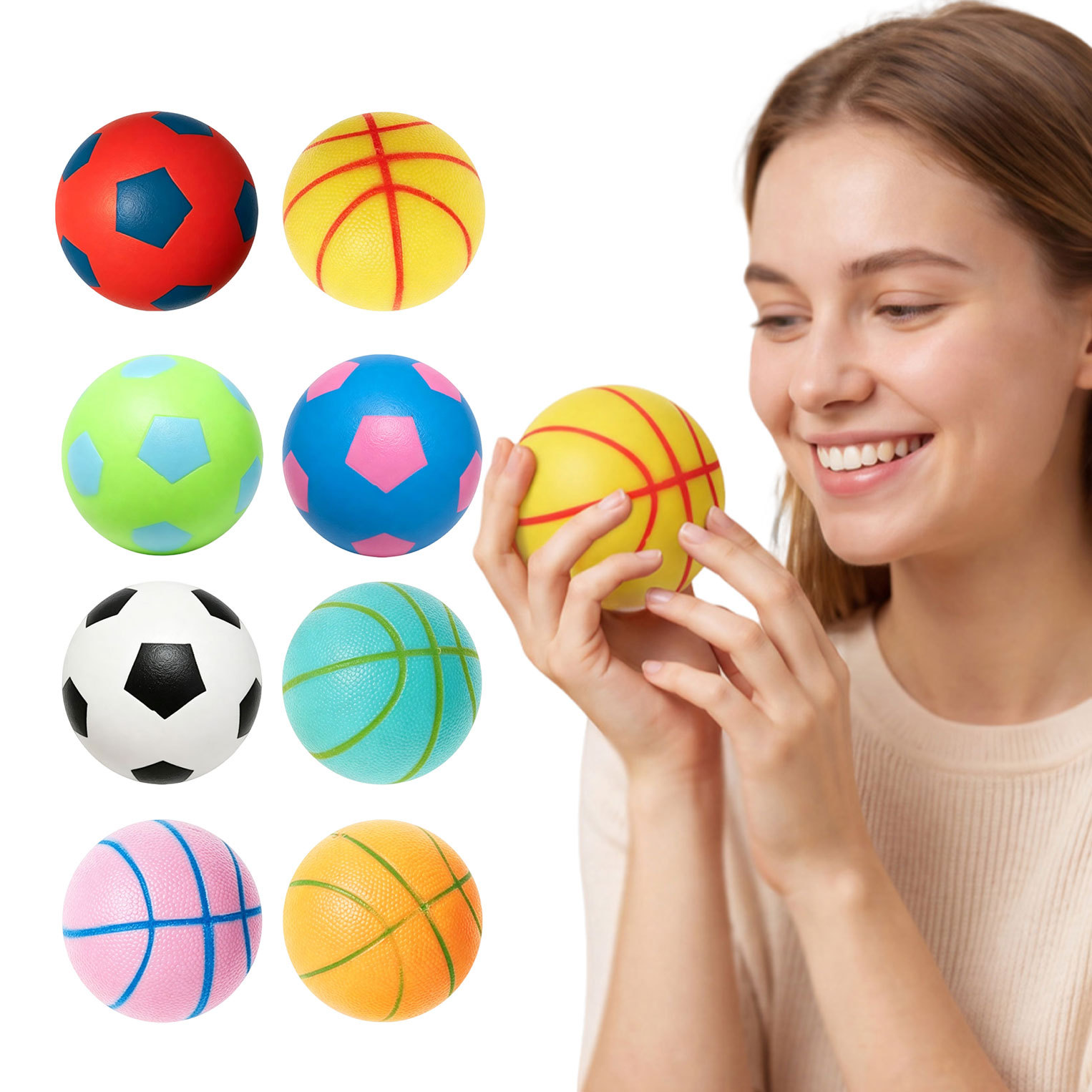Dowmoo Ball Squeeze Toy Series: Football and Basketball Classic Design, Fashionable, Casual, Creative Squeeze Toys