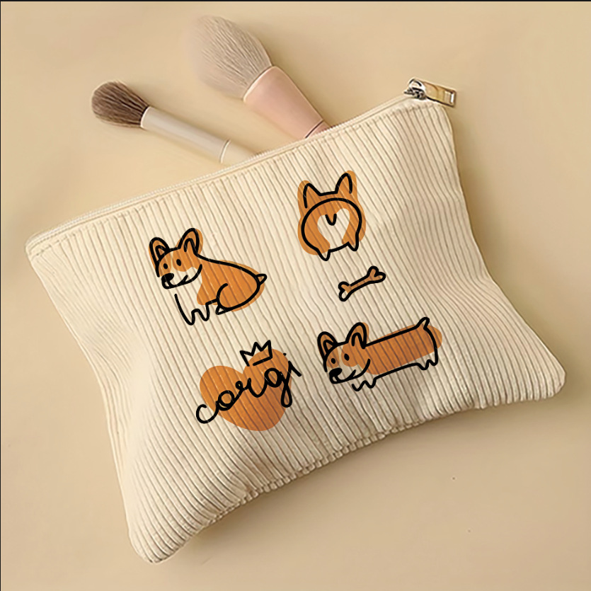 Amazon TEMU ganso cachorro animal serie patrón de velcro zipper bolsa de maquillaje ligera