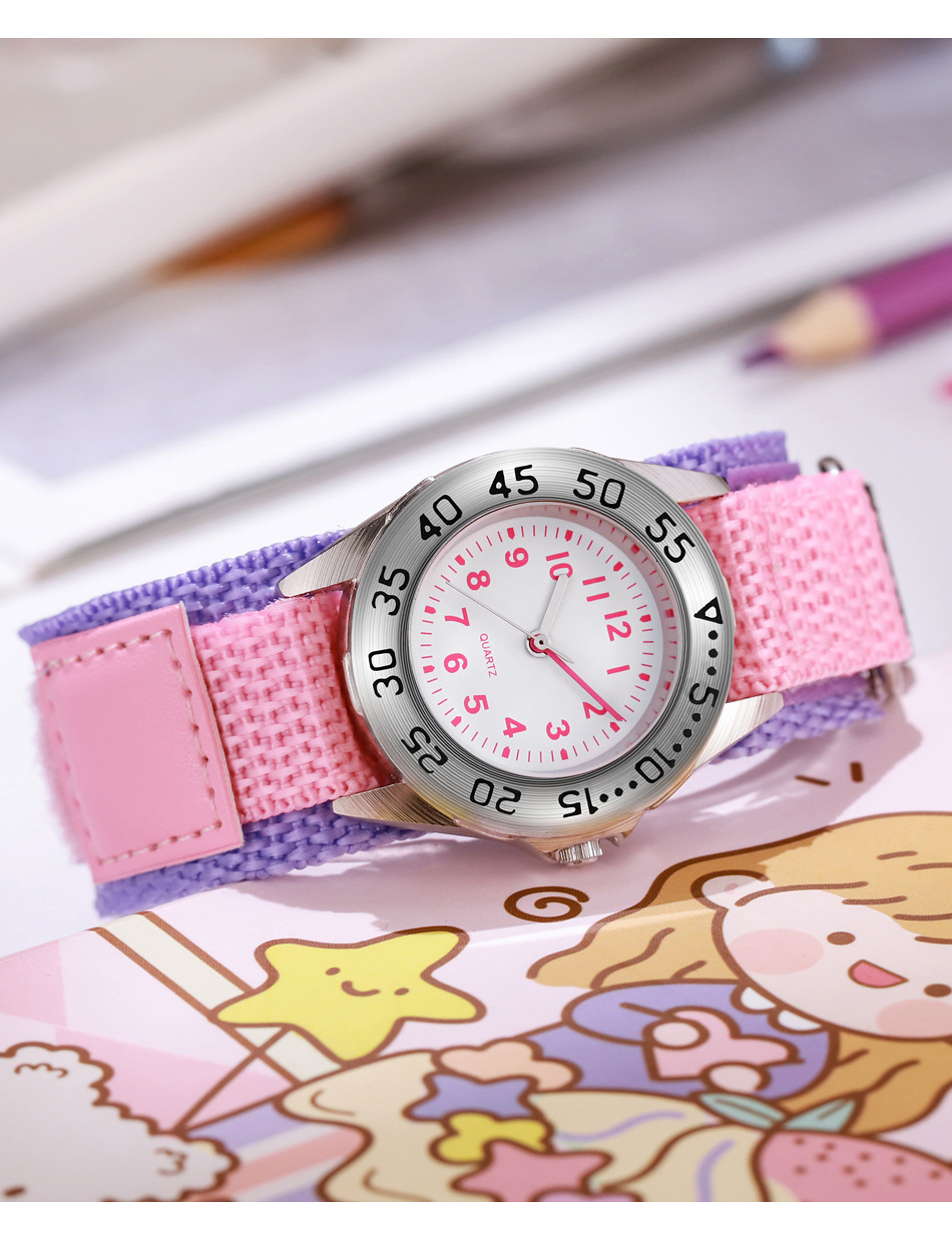 Ceas de quartz pentru copii rezistent la apă cu curea nylon_voghion.com