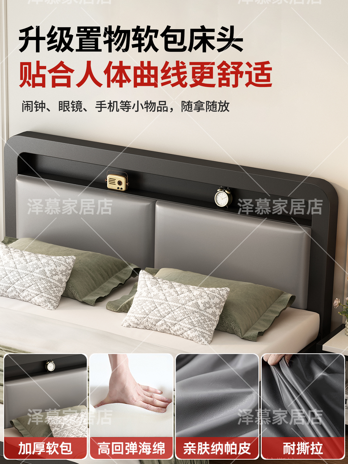 ♔ Wrought Iron Bed, Double Bed for Home Use, Thickened and Reinforced Stainless Steel Single Bed Frame, Iron Frame Bed for Rental Housing