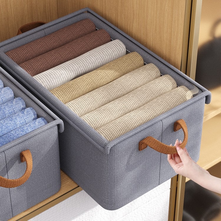 Multi-Specification Clothing Non-Woven Fabric Folding Steel Frame Storage Basket Moisture-Proof Dust-Proof Cabinet Organizer for Underwear and Pants Storage Box
