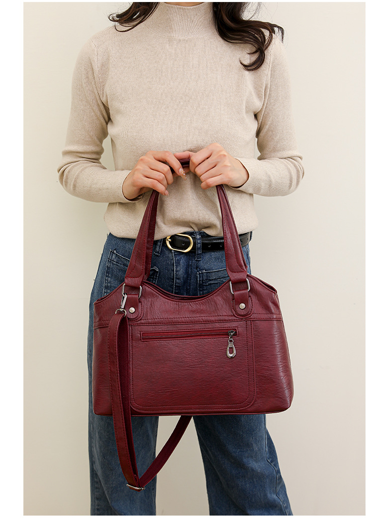 Frauen Tasche 2023 Neue Single Schulter Diagonal Straddle Handheld Tote Tasche frauen Große Kapazität Gewaschenes Leder Tasche Frauen der Tasche_voghion.com