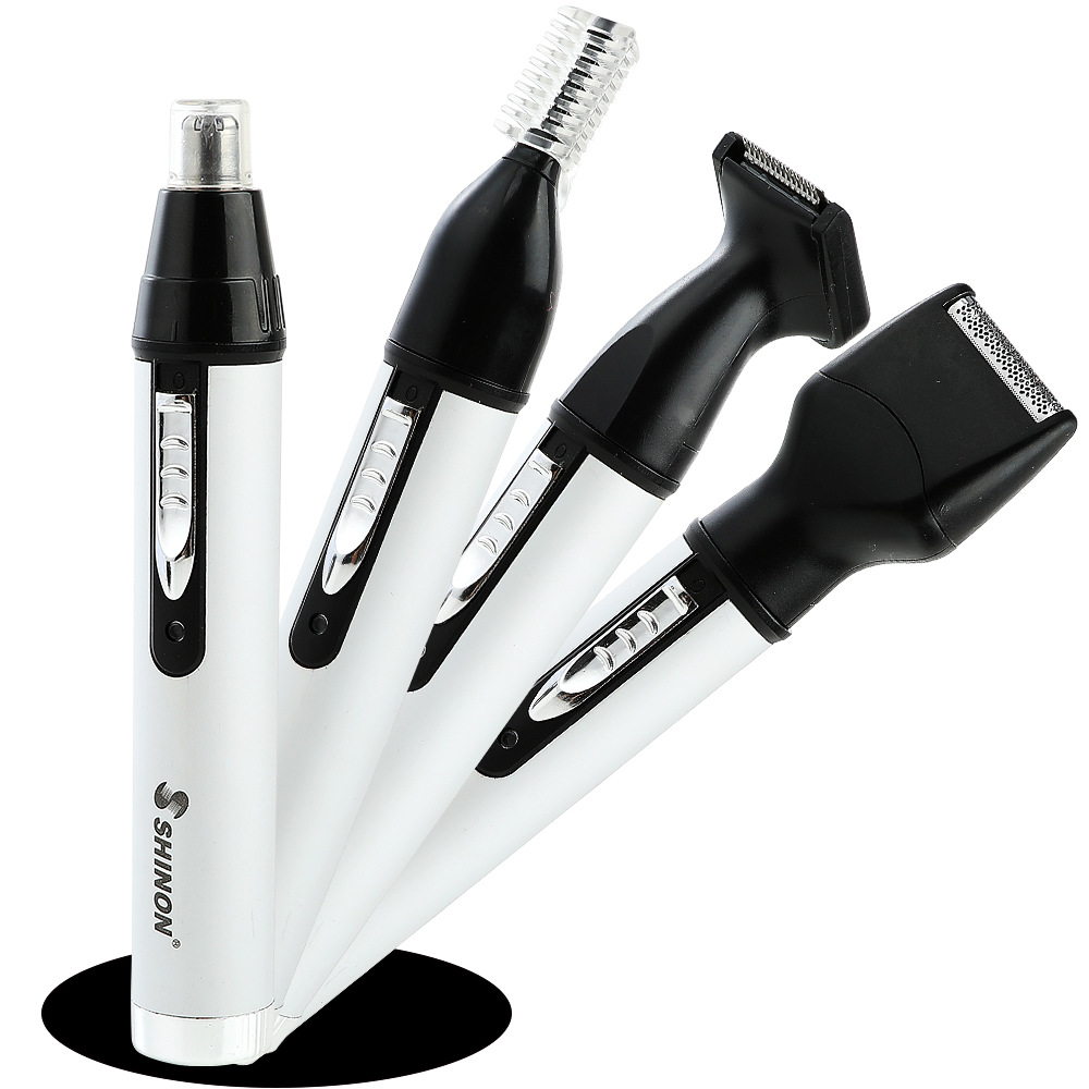 跨境新款多功能电动鼻毛修剪器迷你剃须刀鼻毛器4合1鬓角修眉套装