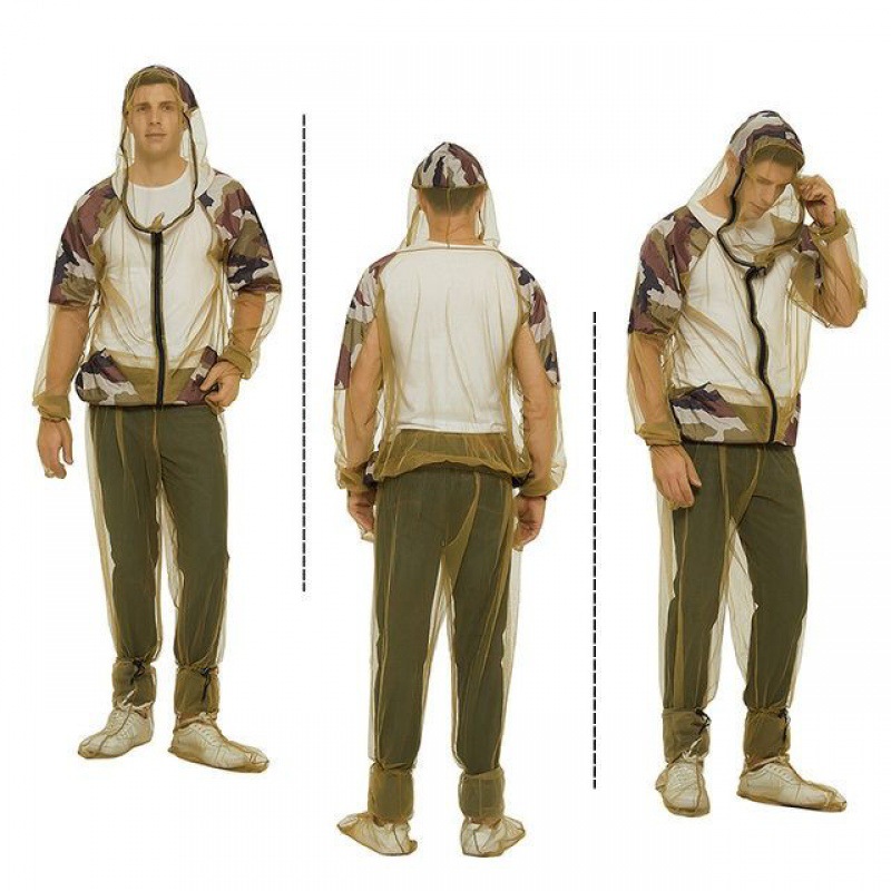 男钓鱼防蚊罩女网纱防蚊服套装户外防虫透气帽子园林养蜂夏垂钓服