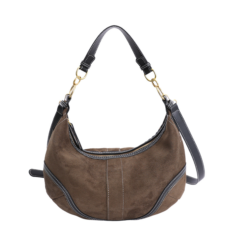 Nicho de diseño estilo estilo simple personalidad in-viento texturas de gamuza bolsas de bolsas de bolsas de hombro diarias
